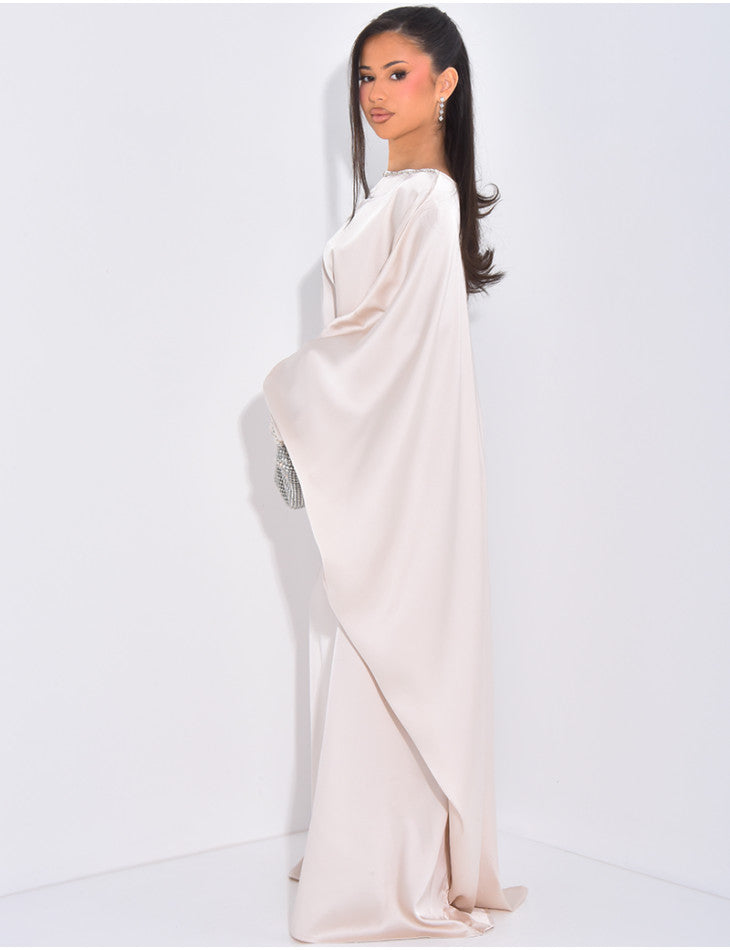 LANABELL™ - BUTTFERFLY ABAYA MIT FARBIGEN SCHMUCK - HEALCUPS