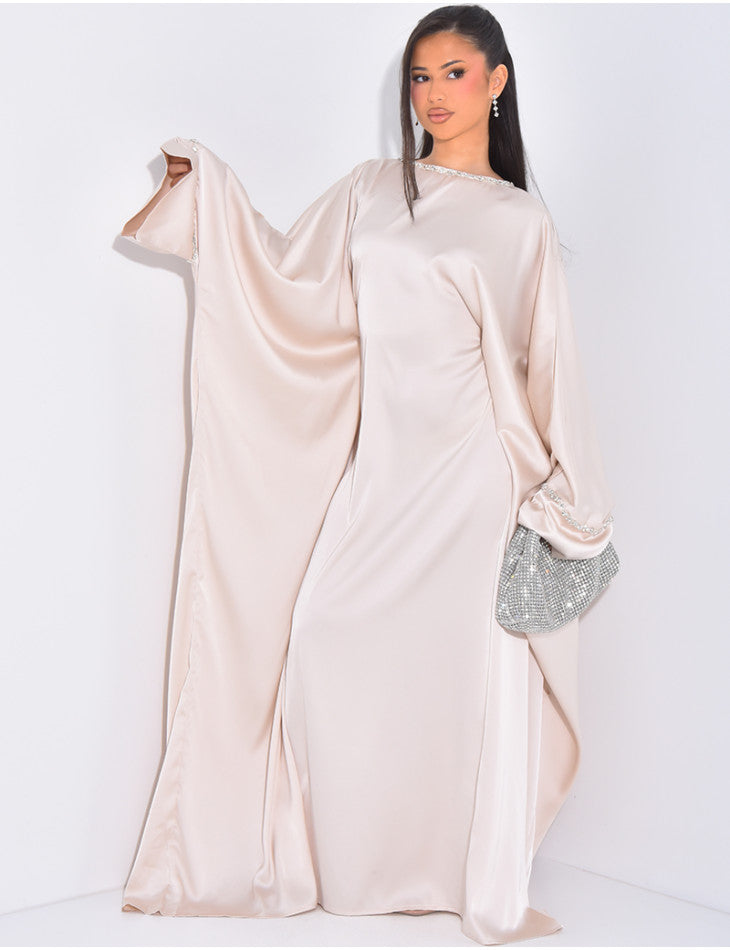 LANABELL™ - BUTTFERFLY ABAYA MIT FARBIGEN SCHMUCK - HEALCUPS