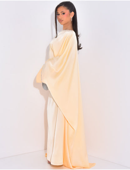 LANABELL™ - BUTTFERFLY ABAYA MIT FARBIGEN SCHMUCK - HEALCUPS