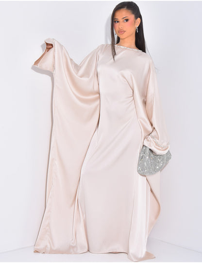 LANABELL™ - BUTTFERFLY ABAYA MIT FARBIGEN SCHMUCK - HEALCUPS